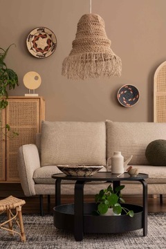 Abażur pleciony z juty, rustykalna lampa Boho