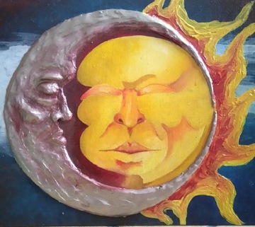 Łubocka abstrakcja surrealizm słońce i księżyc