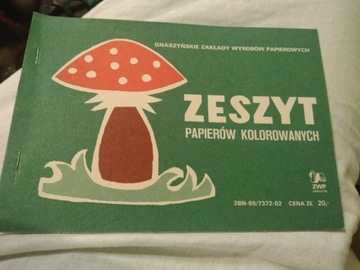 Zeszyt papierów kolorowych PRL