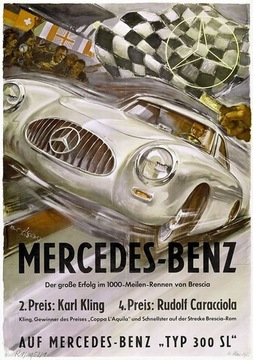 Mercedes - samochody  reprint , plakaty
