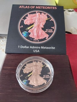 2 Srebrne monety Atlas Meteorytów  Liberty i Panda