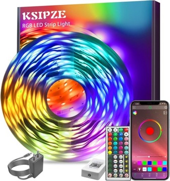 KSIPZE Taśma LED RGB 10 m pilot + APLIKACJA