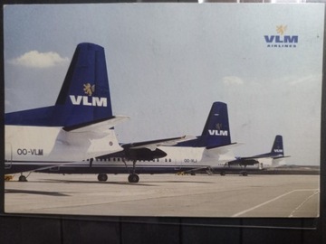 Pocztówka VLM Airlines Fokker 50