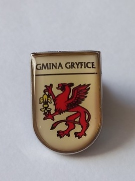 Herb miasta i gmina Gryfice przypinka pin odznaka