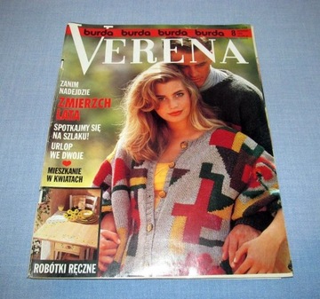 Verena 8/1992 wzory sploty modne swetry modele