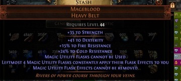 Path of exile STANDARD mageblood 4 flask