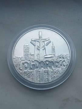 Moneta 100000 zł 1990 r Solidarność srebro 