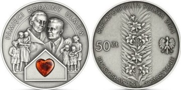 50zł pamięci rodziny ulmów moneta kolekcjonerska