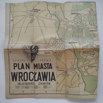 PLAN MIASTA WROCŁAWIA 1956