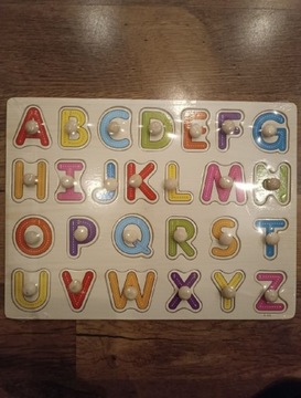 Edukacyjna drewniana układanka Montessori Alfabet
