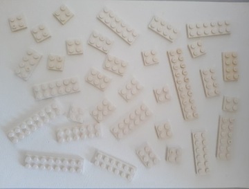Klocki Lego płytki plate białe (pożółkłe)
