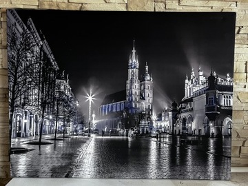 Kraków nocą obraz drukowany na płótnie 100x75