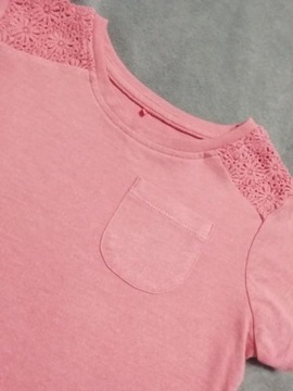 Koszulka dziewczęca 110-116 cm różowa