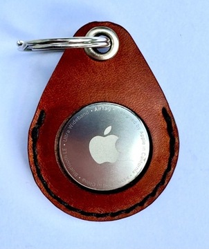 LEATHER CASE Skórzany BRELOK Ręcznie Szyty Do APPLE AIRTAG Skóra Naturalna