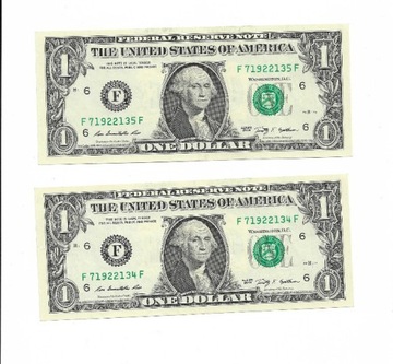 2x 2009 $1 USA Kolejne Numery