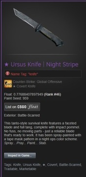 Nóż Ursus Night stripe (battle scared)
