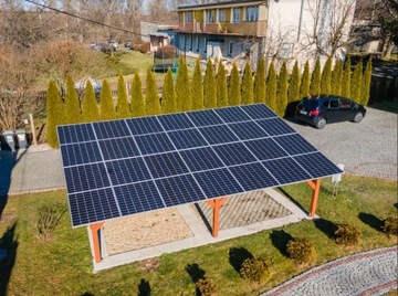 CARPORT dwustanowiskowy Fotowoltaika 9,9kW +montaż