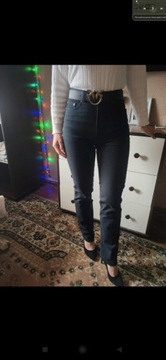  jeansy spodnie materiałowe damskie czarne 