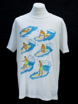 H&M t-shirt koszulka L vintage print surfing 101