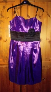 Fioletowa sukienka wieczorowa, karnawalowa