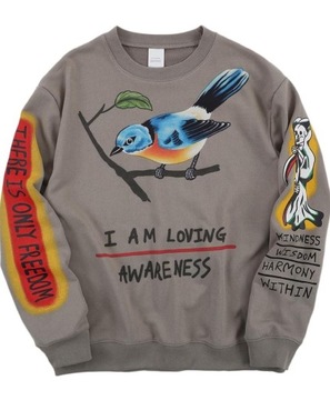 Bluza męska Streetwear HipHop Skate śmierć ptak bawełna L