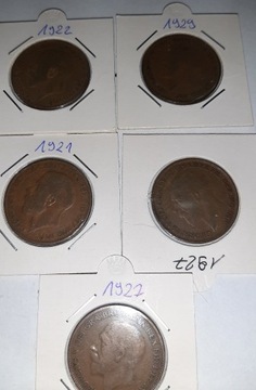Anglia one penny 5 szt. lata 1921- 1929