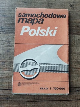 MAPA SAMOCHODOWA POLSKI-wydanie z 1989r.