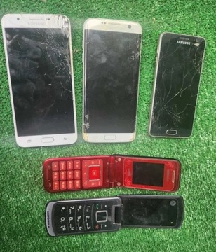 Smartfon Samsung, Motorola 5 sztuk - uszkodzone