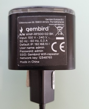 Wzmacniacz WiFi Gembird WNP-RP300-02 300mb