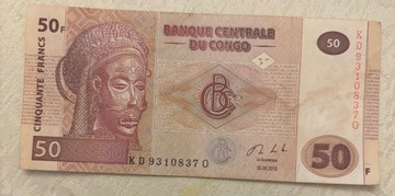 banknot, 50 francs, Congo, r. 2013