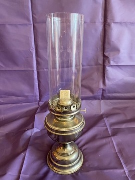 Lampa naftowa duża ze szkła i chromu SUPER STAN