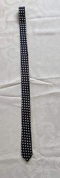Krawat czarny w białe kropki - używany