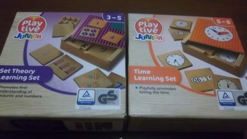 Drewniane gry edukacyjne zegar i litery