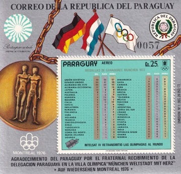 Paragwaj 1973** bl.199 cena 21,90 zł kat.25€