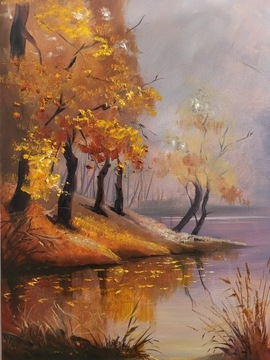 ,,Październik,, 70x50cm obraz olejny Artur Sudak