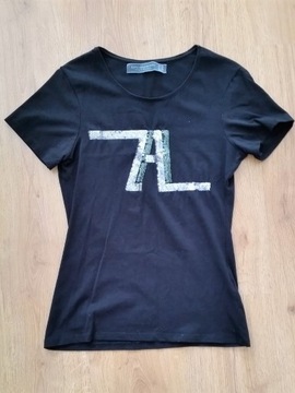 ZARA t-shirt czarny cekiny S/M bluzka