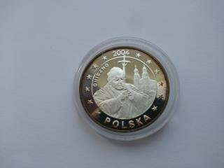Jan Paweł II Polska Próba 5 euro 2004 r srebro