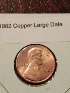 Moneta 1 cent usa Lincoln 1982  miedź DUŻA DATA 