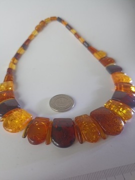 Naszyjnik z bursztynem baltyckim szlifowane orginalne kamienie amber 