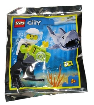 LEGO City Minifigure Polybag - Scuba Diver and Shark #2 #952019