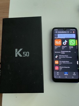 LG K50s 100% Sprawny , pęknięta szybka ,opakowanie