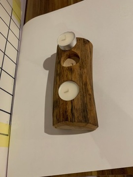 świecznik drewniany