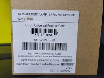 LAMPA SP-LAMP-003 LP70/M2 DP1000X FABRYCZNIE NOWA