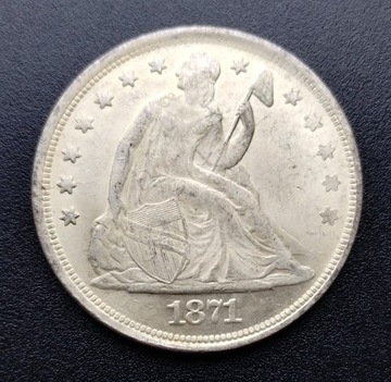 Moneta 1dolar USA 1871 kopia Ag 17.77g