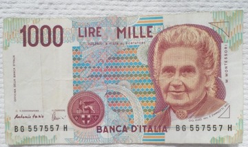 Włochy 1.000 1000 lir 1990 1998 Pedagog Montessori