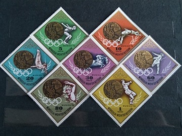 Znaczki Mongolia 1972 medale olimpijskie