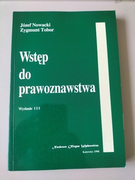 Wstęp do prawoznawstwa Józef Nowacki Zygmunt Tobor