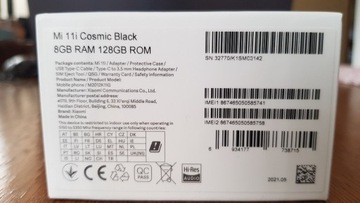 Mi 11i Cosmic Black 8/128 GB - pudełko z plombami