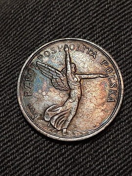 5 złotych 1927 rok anioł Nike Polska wykopki monet