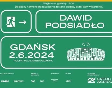 2 bilety na koncert Dawida Podsiadło Gdańsk 2.06.2024